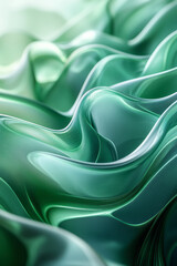 Poster - Subtle motion in an abstract fluid gradient of green and blue, creating a calming and organic visual flow,