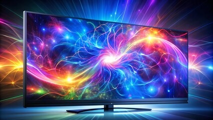 Wall Mural - static symphony: a plasma screen's ethereal glow generative ai