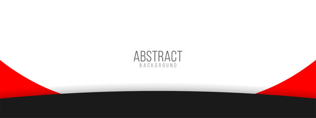 Wall Mural - abstract geometric background with curved red and black lines on white backdrop