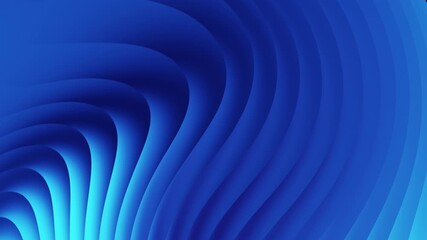 3d animation, abstract blue waves motion background seamless looping