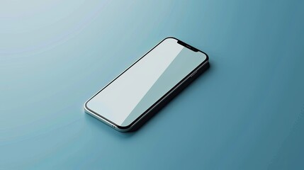 Smartphone Mockup on Blue Background