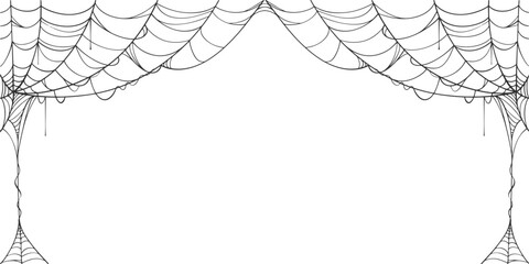 Wall Mural - Spider web line art vector