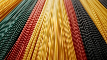 Sticker -   Close-up of various colored wires, including red, yellow, green, and orange