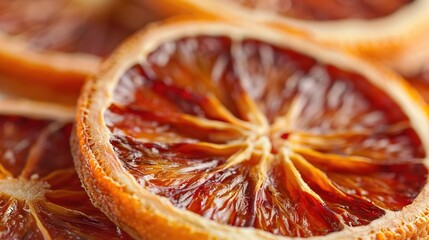 Canvas Print -   A close-up of a perfectly cut blood orange, ready for use as a garnish or decoration