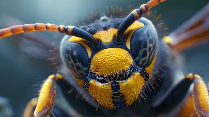 Close-Up of a Realistic Honey Wasp in 4K Detail