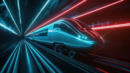 Train Tunnel Neon Lights.