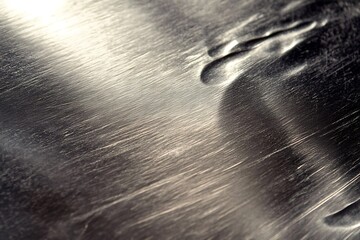 Wall Mural - Shimmering Nickel Satin - Close-Up of Metal Surface Texture in Macro Photography