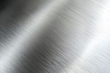 Wall Mural - Elegant Satin-Finish Steel Surface Close Up - Detailed Metallic Texture Macro Shot