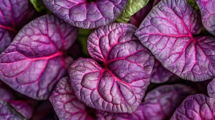 Poster -   A sea of purple foliage with emerald leaves at its core