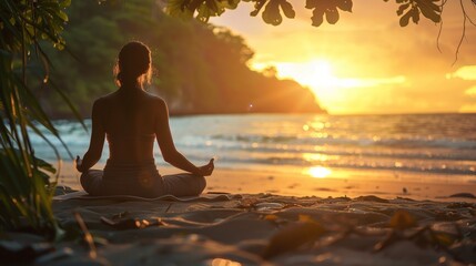 woman doing yoga on her back in front of the beach