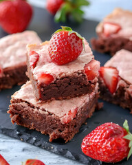 Sticker - chocolate cake with strawberries