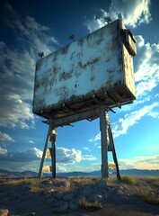 Sticker - Rusty Billboard in a Desert Landscape