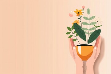 Environmental group, connecting for sustainability opportunities, flat design illustration