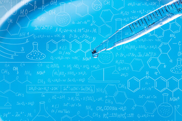Wall Mural - macro science background,macro science experiment background,laboratory research, dropping liquid to