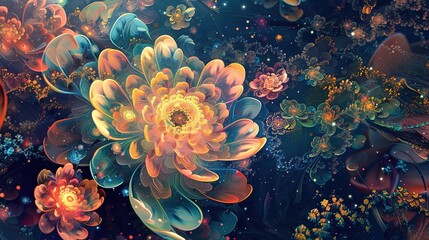 Wall Mural - Abstract Floral Dreamscape