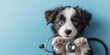 © Fox - Meet an adorable puppy equipped with a stethoscope, showcasing a future veterinarian in the making, combining the cuteness of canines with the noble profession of caring for animals