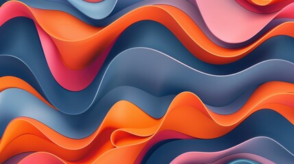 Canvas Print - Abstract Wavy Background with Vibrant Colors