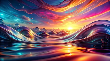 Wall Mural - Abstract fluid dreamy background with design , fluid, dreamy, abstract, background, wallpaper,design, artistic, colorful