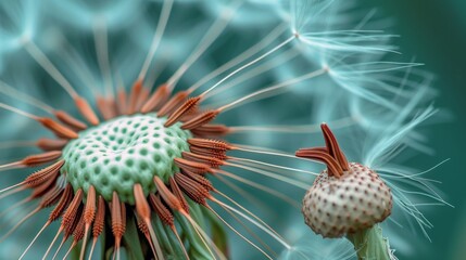 Poster - Dandelion head as its seeds are blown away by the wind