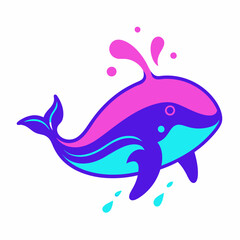 Wall Mural - Whale logo design vector art Illustration