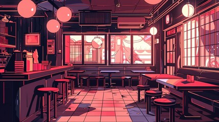 Wall Mural - Evening at the Japanese Restaurant