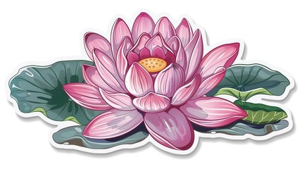 Sticker - Pink Water Lily Flower Sticker