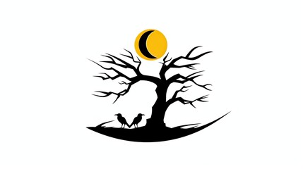 Sticker - two silhouetted birds 