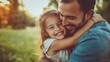 © Wild Dream - Father and daughter sharing a warm embrace in a sunlit outdoor setting, highlighting love and family connection
