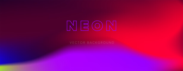 Poster - Blurred ambient vector background in neon vibrant colors.