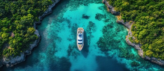 Poster - Luxury Yacht in a Secluded Tropical Cove