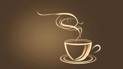 Poster - A steaming coffee cup icon with a swirl of steam, ideal for a warm, inviting feel.