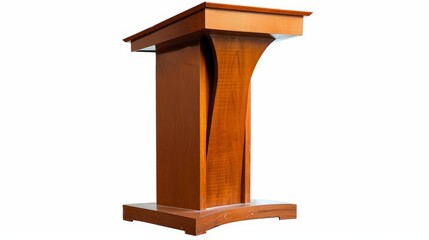 Sticker - A sturdy wooden podium designed for durability and style, featuring a spacious top for notes and equipment during speeches.