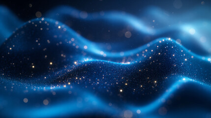 Wall Mural - A blue wave with many small dots in it