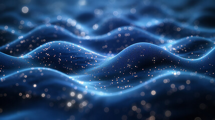 Wall Mural - A blue wave with many small dots in it