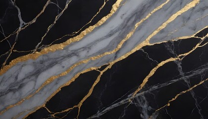 Wall Mural - Background from black, gold, and grey marble stone texture for design	