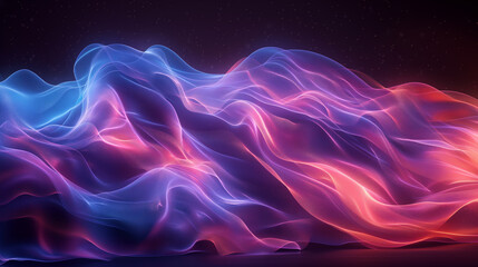 Canvas Print - A purple and blue wave with a lot of sparkles