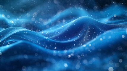 Wall Mural - A blue wave with many small dots in it
