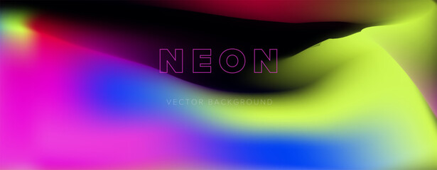Poster - Blurred ambient vector background in neon vibrant colors.