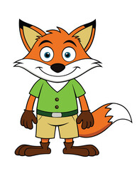 Wall Mural - Fox cute cartoon character design illustration