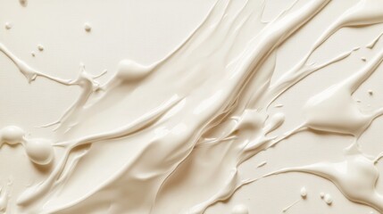 Poster - An abstract image of white swirls on a smooth surface, suggesting concepts like fluidity, motion, and purity.