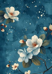 flowers blue background smokiness stunning young