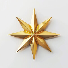 Canvas Print - A gold star with a rough texture. The star is the center of attention and is surrounded by a white background