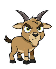 Sticker - A angry goat cartoon character design