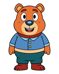 Wall Mural - A cute bear cartoon character design illustration