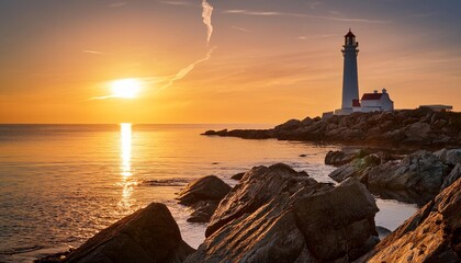 lighthouse at dusk