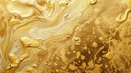 Wall Mural - this is a stunning golden abstract design that features fluid textures and shimmering patterns throu