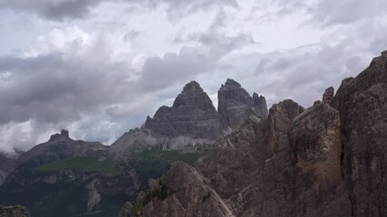 Wall Mural - timelapse of the mountain complex of the three peaks of lavaredo in trentino alto adige italy