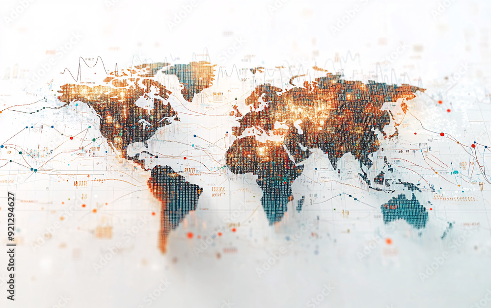 Vibrant 3D World Map with Dynamic Data Visualization and Colorful ...