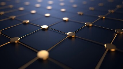 Abstract close-up of a golden network structure on a dark surface, showcasing modern technology and digital innovation.