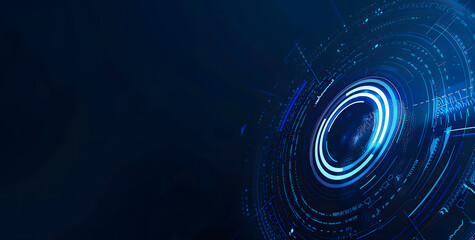 vector abstract security system concept with a fingerprint on technology background design